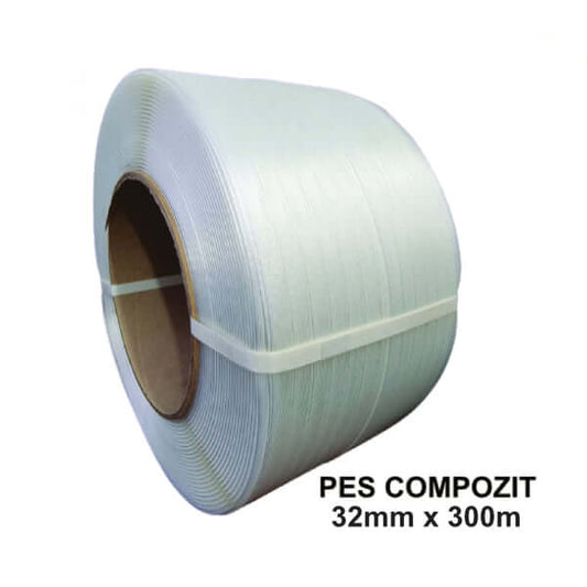 Bandă Pes Nețesută Compozit 32 Mm X 300 M, 1140 Kgf