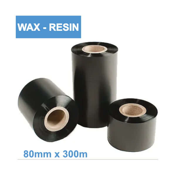 Ribon 80mm X 300m, Ceară Rășină ( Wax Resin ), Negru, Out