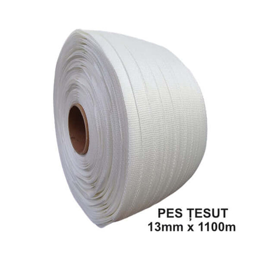 Bandă Pes țesută 13 Mm X 1100 M, 375 Kgf, Tub 76 Mm