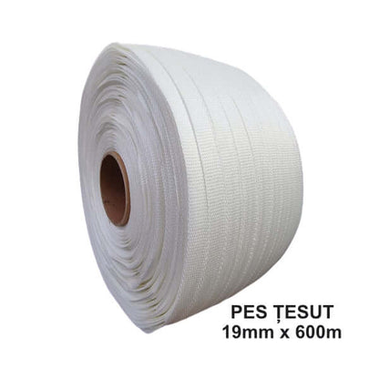 Bandă Pes țesută 19 Mm X 600 M, 520 Kgf, Tub 76 Mm